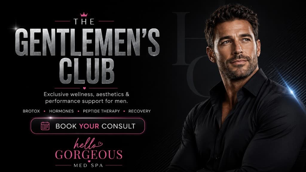 The Gentlemen's Club — Brotox, hormones, peptide therapy and recovery for men at Hello Gorgeous Med Spa Oswego IL